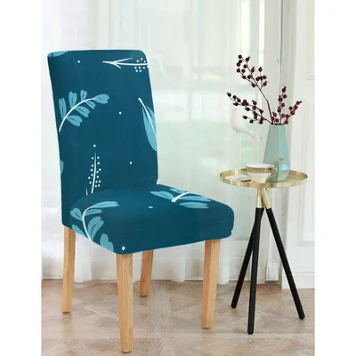 Cortina Spandex Stretchable Leaf Printed Elastic Green Chair Cover