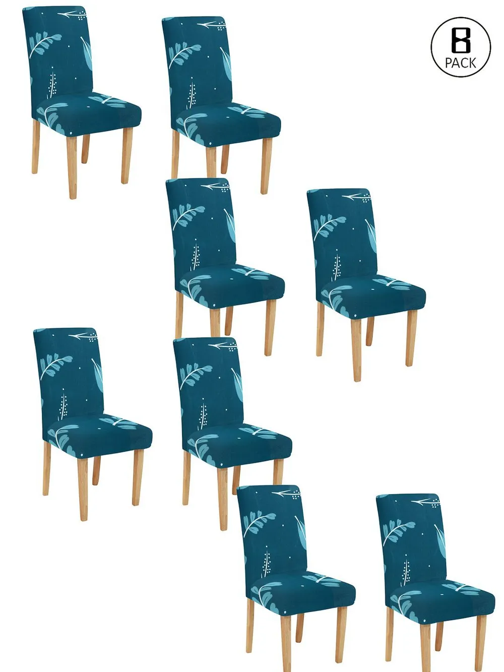 Cortina Spandex Stretchable Leaf Printed Elastic Green Chair Cover