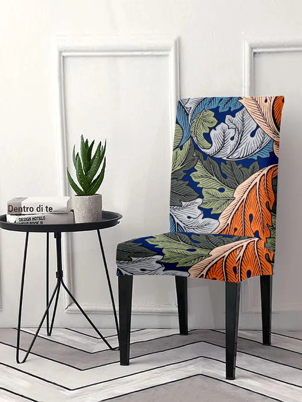 Cortina Spandex Stretchable Multicolor Floral Print Polyester Chair Cover (Set of 2, 4 & 6)