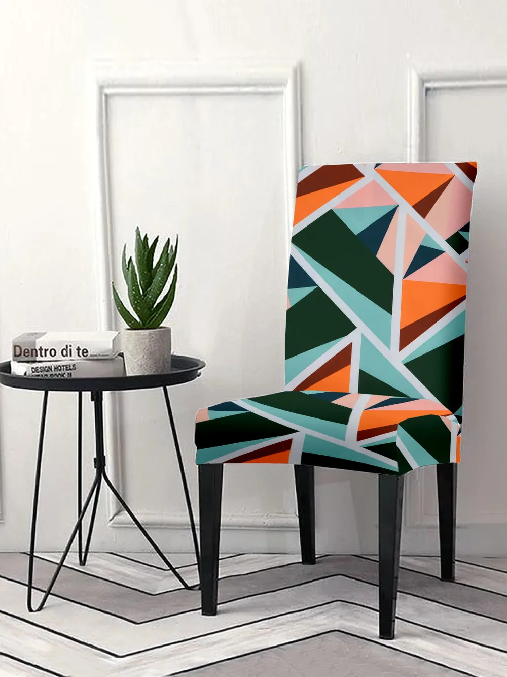 Cortina Spandex Stretchable Multicolor Printed Polyester Chair Cover (Set of 2, 4 & 6)