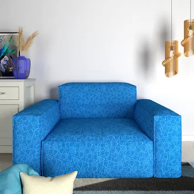 Cortina Spandex Stretchable Printed Blue Sofa Slip cover