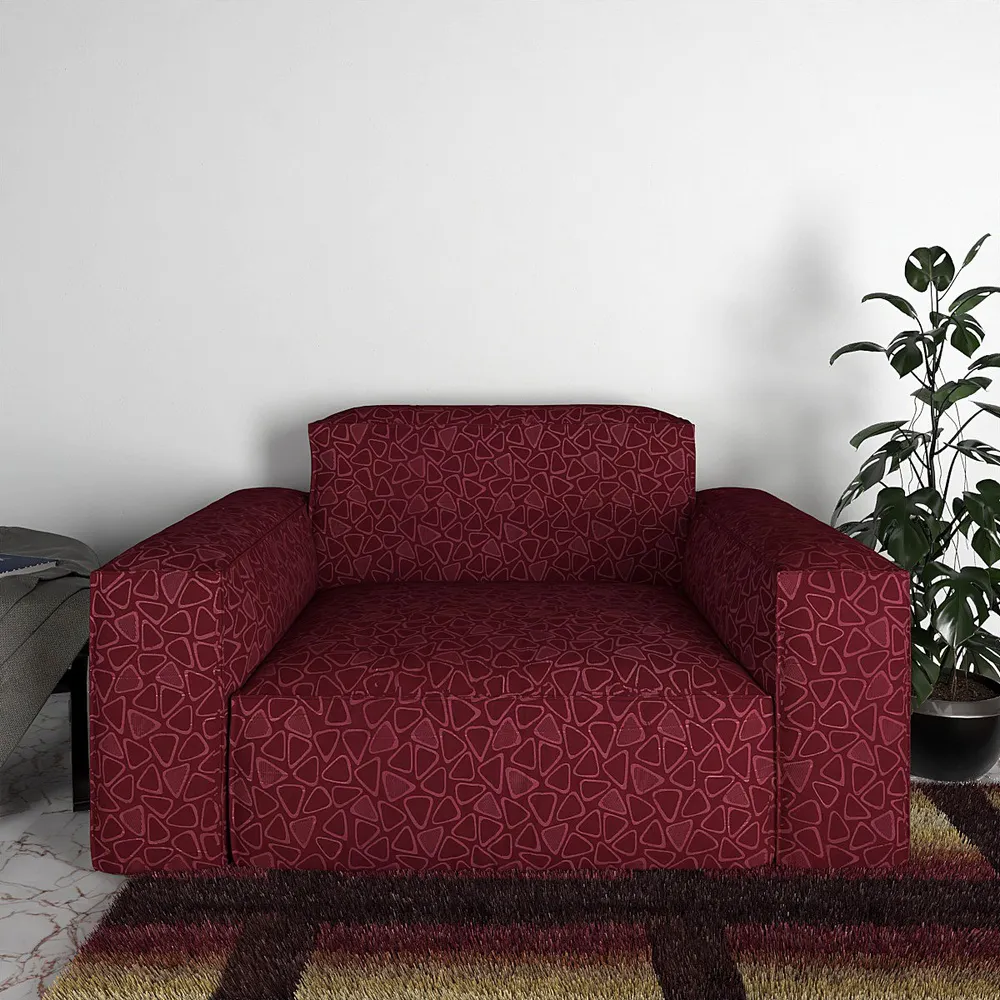 Cortina Spandex Stretchable Printed Maroon Sofa Slip cover