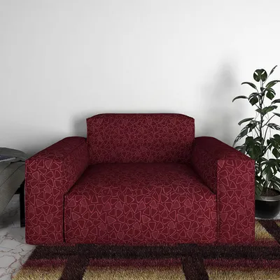 Cortina Spandex Stretchable Printed Maroon Sofa Slip cover