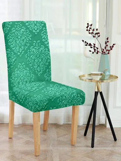 Cortina spandex Stretchable Solid Printed Green Chair Cover