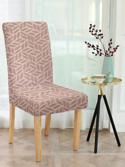 Cortina spandex Stretchable Solid Printed Pink Chair Cover