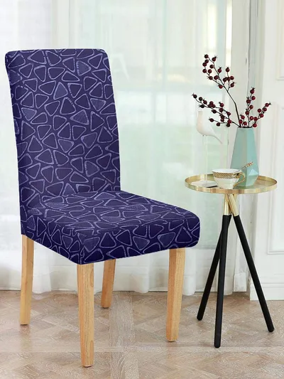 Cortina spandex Stretchable Solid Printed Purple Chair Cover