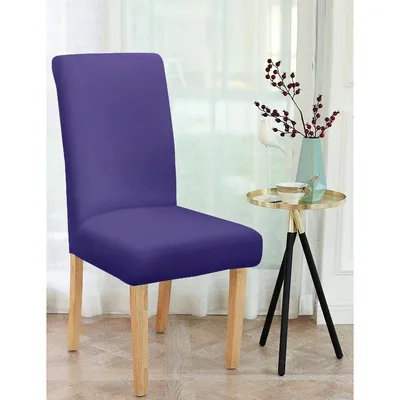 Cortina spandex Stretchable Solid Purple Chair Cover