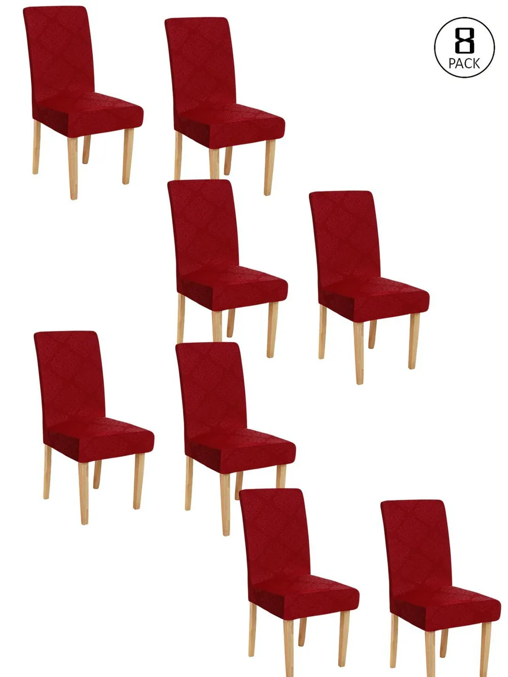 Cortina Spandex Stretchable Solid Textured Elastic Red Chair Cover