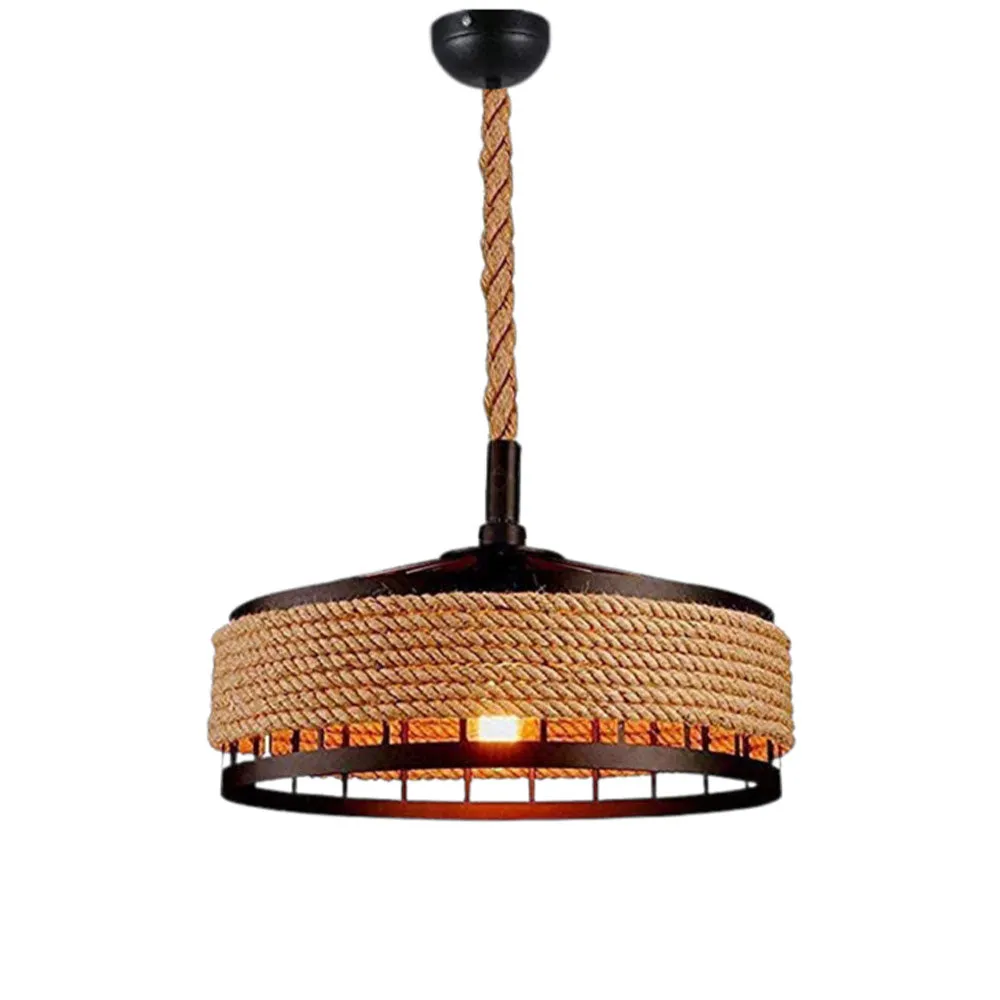 Cotemporary Fusion Rope & Metal Ceiling Light