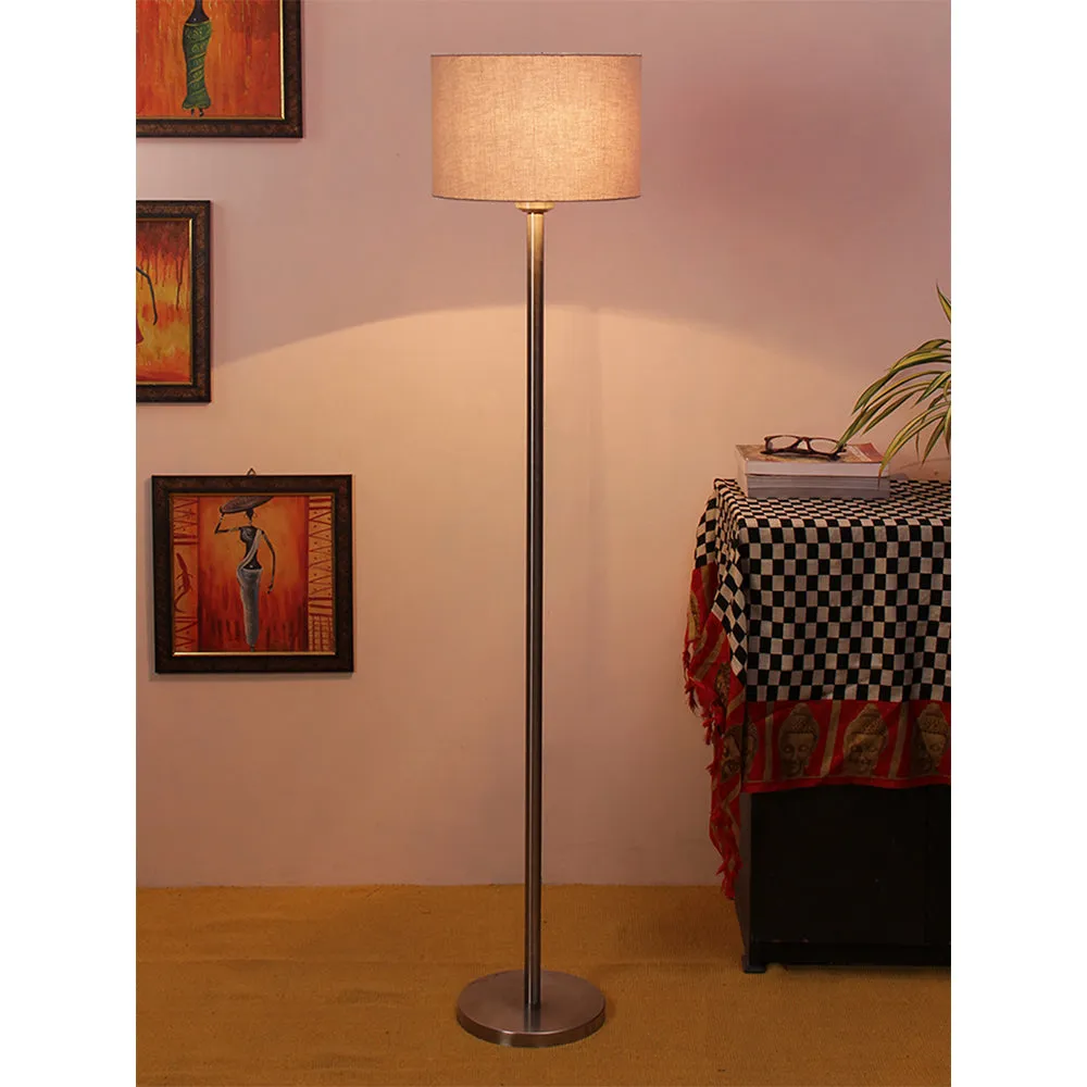 Cotton Drum Designer Steel Floor Lamp for Home Decor