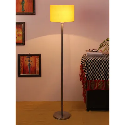 Cotton Drum Designer Steel Floor Lamp for Home Decor