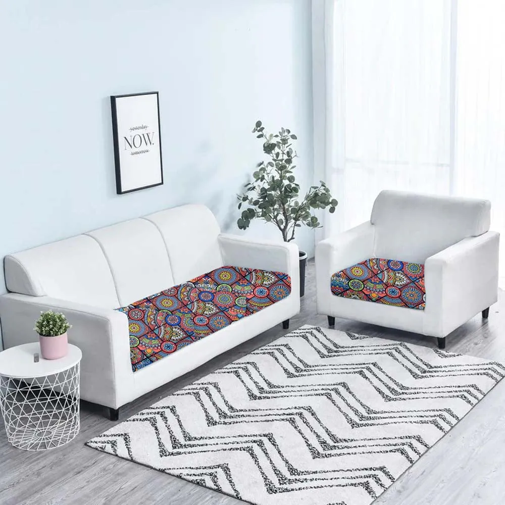 Cotyledon Black Strechable Sofa Seat Cover Set of 2/4/6/8