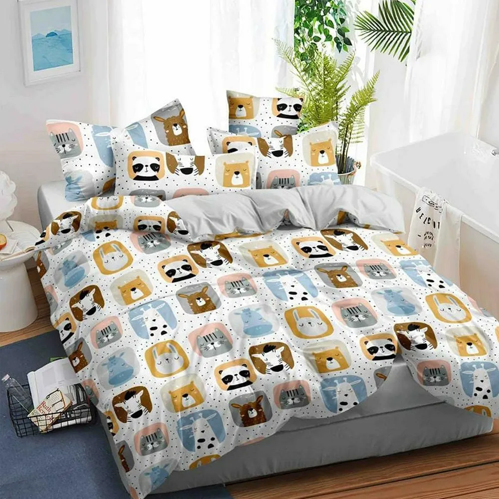 Cow Moo Printed Double Comforter(Multicolor)