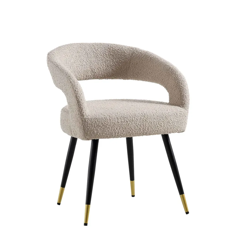 Creamy Wave Boucle Accent Chair