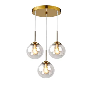 Crystal Clear Triplet Globes Pendant Light