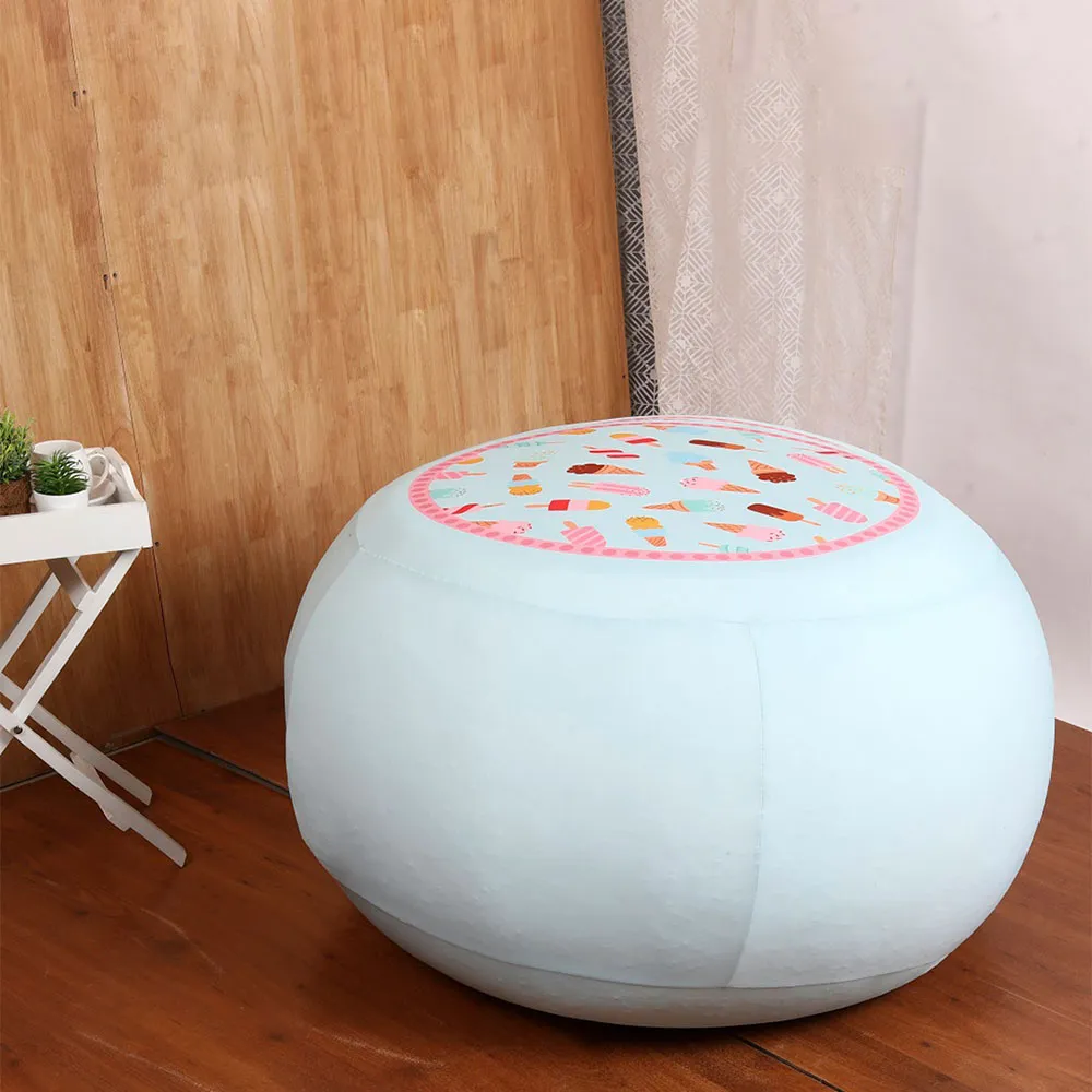 Delicious Ice Cream Patterned Blue Bean Bag (Beans Not Included)