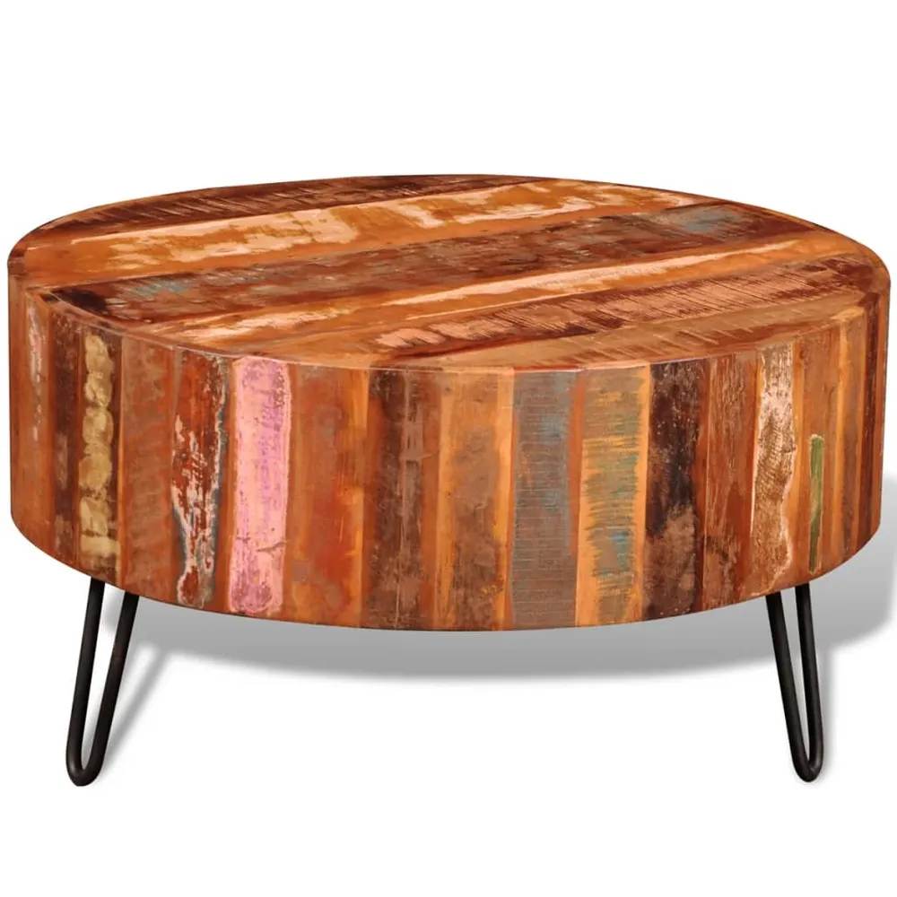 Designer Round Reclaim Wood Coffee Table