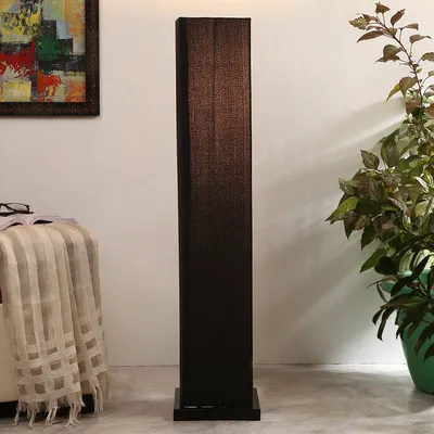 Designer Square Sleek Iron Base Cotton Floor Lamp