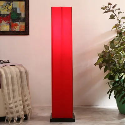 Designer Square Sleek Iron Base Cotton Floor Lamp