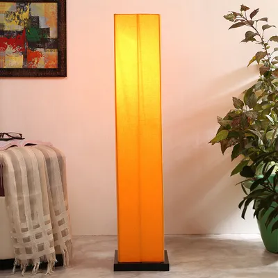 Designer Square Sleek Iron Base Cotton Floor Lamp