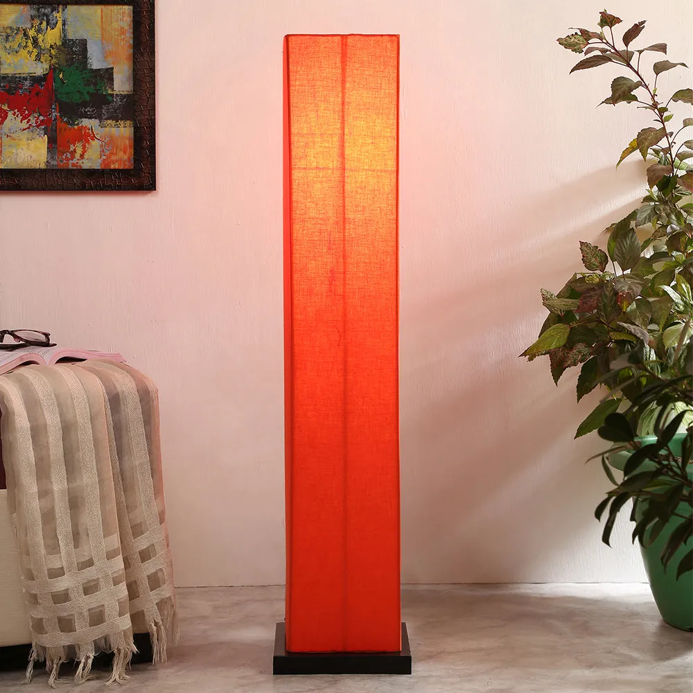 Designer Square Sleek Iron Base Cotton Floor Lamp