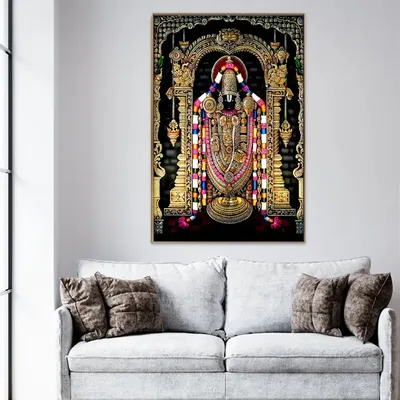 Devotional Tirupati Balaji Painting / Framed Wallart