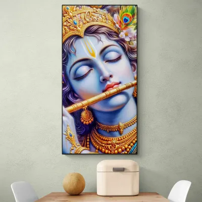 Divine Melody Krishna Canvas Wall Painting