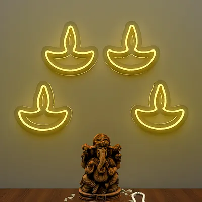 Diwali Diya Neon LED Light- Set of 4