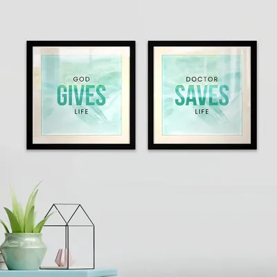 "Doctor The Life Savior" Set of 2 Framed Wall Art for Doctor / Gift for Doctor