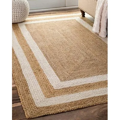 Double Bordered Striking Traditional Jute Rug