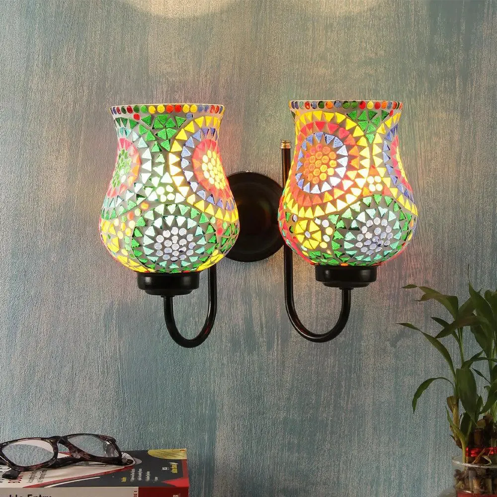 Double Multicolor Dotted Mosaic Wall Lamp