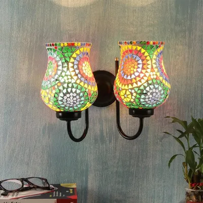 Double Multicolor Dotted Mosaic Wall Lamp