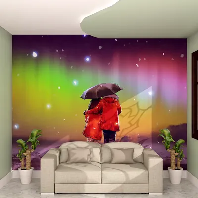 Dreamy Night Romantic Wallpaper / High Quality HP Woven WallPaper /  size 12 ft x 10 ft