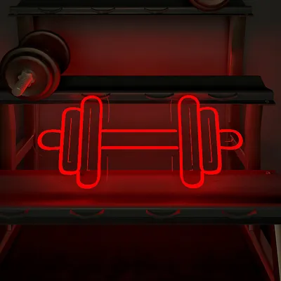 Dumble-shaped LED Neon Light for Gym Wall Decor