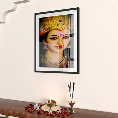 Durga Maa Beautiful Face Framed Wall Painting