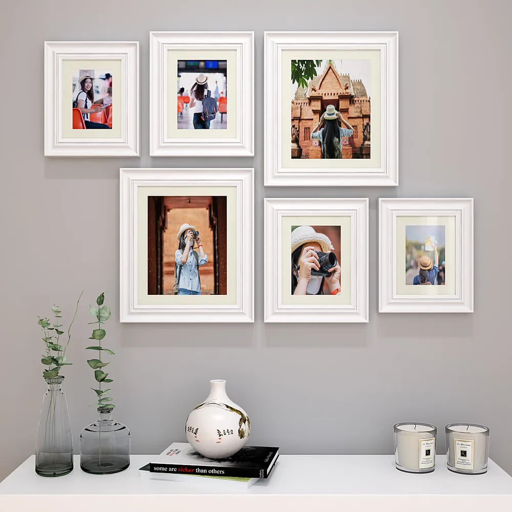 Easy Swappable Photo Frames For Personalized Pictures In White Color- Set of 6