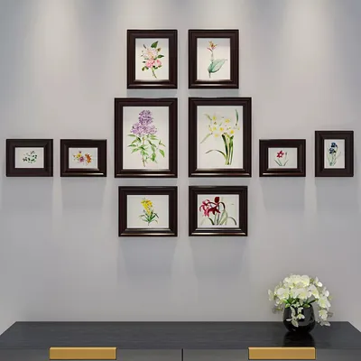 Easyframes™ "Exotic Floral Collection" Brown- Set Of 10