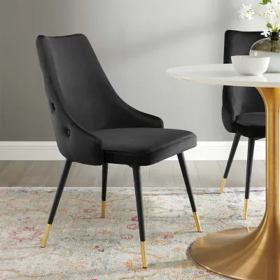 Elegant Black Velvet Accent Chair