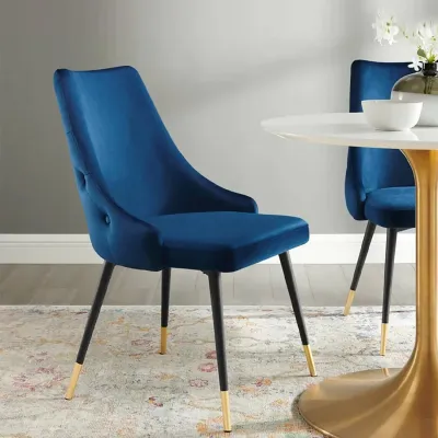 Elegant Blue Velvet Accent Chair