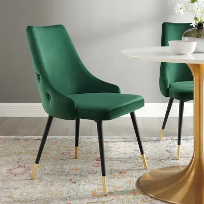 Elegant Green Velvet Accent Chair