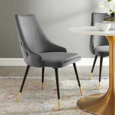 Elegant Grey Velvet Accent Chair