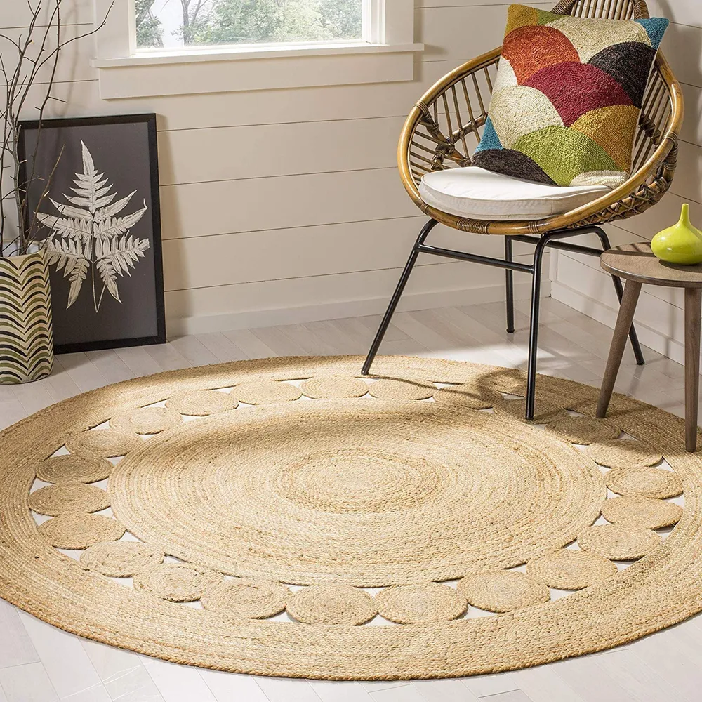 Elegant Handwoven Designer  Jute Rug
