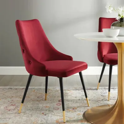 Elegant Red Velvet Accent Chair