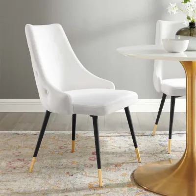 Elegant White Velvet Accent Chair