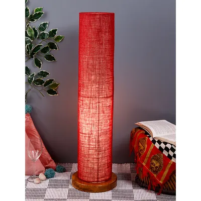 Elite Round Jute Shade Floor Lamp with Sleek Wood Base