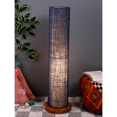 Elite Round Jute Shade Floor Lamp with Sleek Wood Base