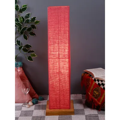 Elite Square Jute Shade Floor Lamp with Sleek Wood Base