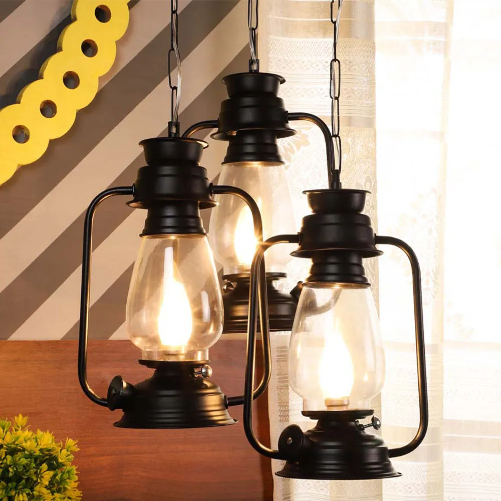Enchanting Mosaic Floral Glass Hurricane Cluster Ceiling Light