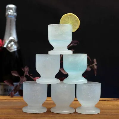 Esctacy Minimalist Italian Marble Shot Glasses (Set of 6)