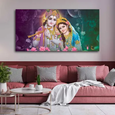 Eternal Love of Radha Krishna Canvas Wall Painting